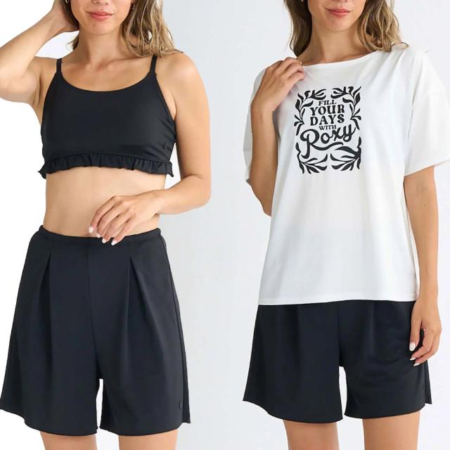 ROXY ロキシー ラッシュTシャツ付き 水着 レディース Roxy ARTSY FLORAL RSW251010-BLK