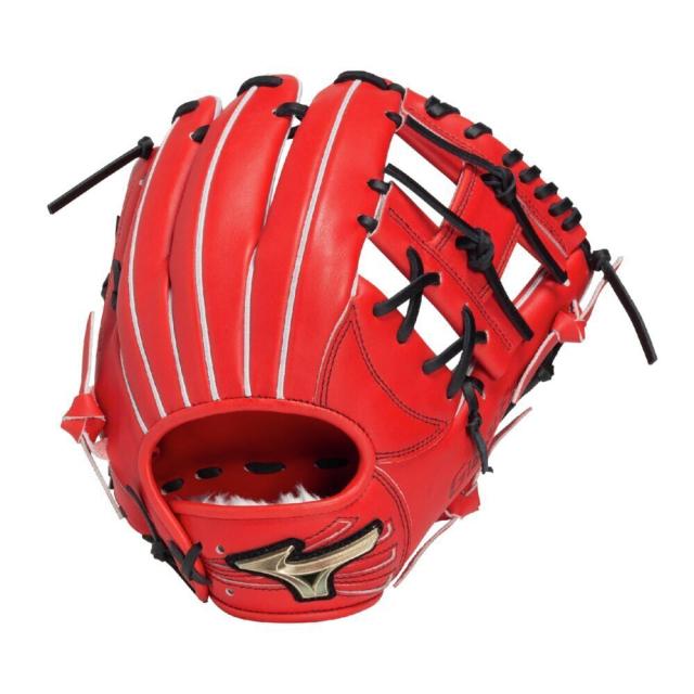 2025年秋新作 ミズノ 一般軟式グローブ グローバルエリート 内野手用 右投げ 軟式野球 ラディッシュ×ブラック 1AJGR33403-7009