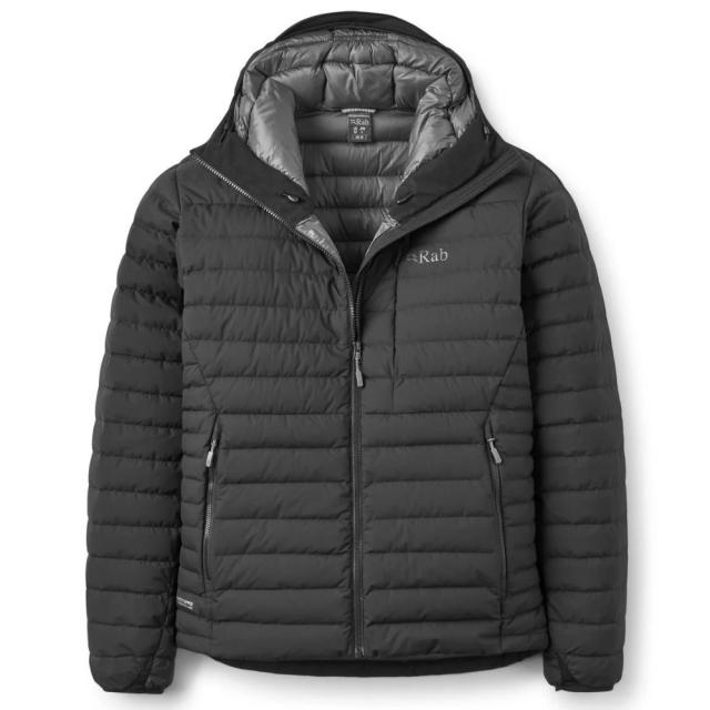 Rab ラブ ダウンジャケット メンズ マイクロライト ウィンドストッパー フーディー QDB73-BLK