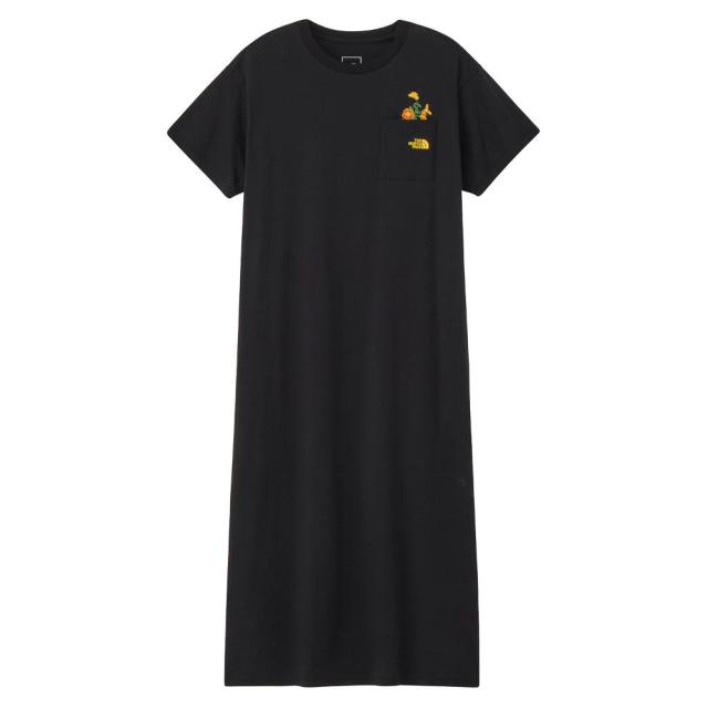 ザ・ノース・フェイス ワンピース レディース Tシャツワンピ 半袖 ショートスリーブフラッシュドライフラワーロゴワンピースクルー NTW32632-K