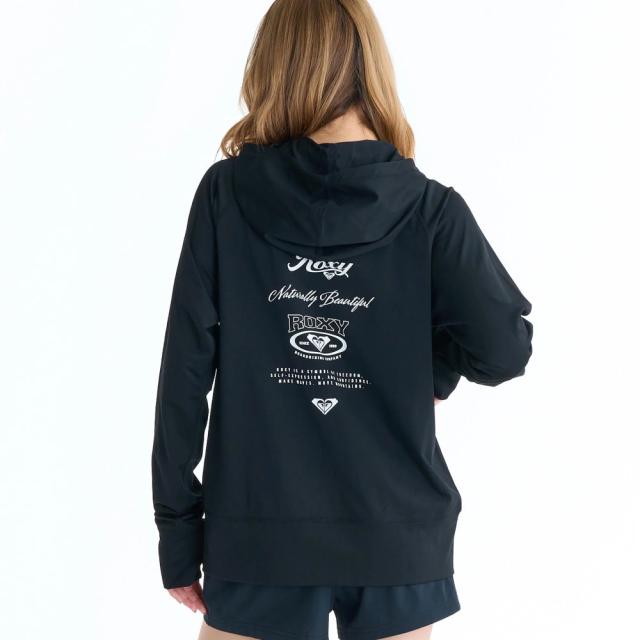 ロキシー ラッシュパーカー レディース バックプリント ROXY HISTORICAL LOGO HOODIE RLY261035-BLK