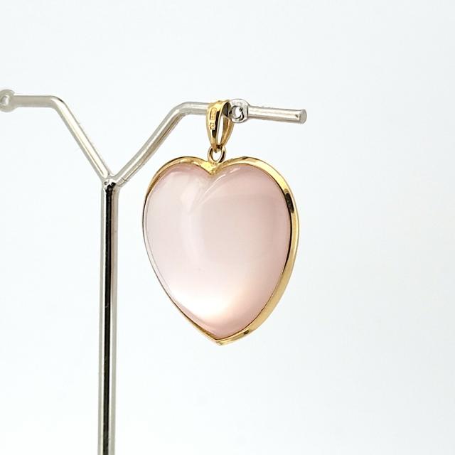 ゴールド ハート型ローズクォーツ ネックレス
