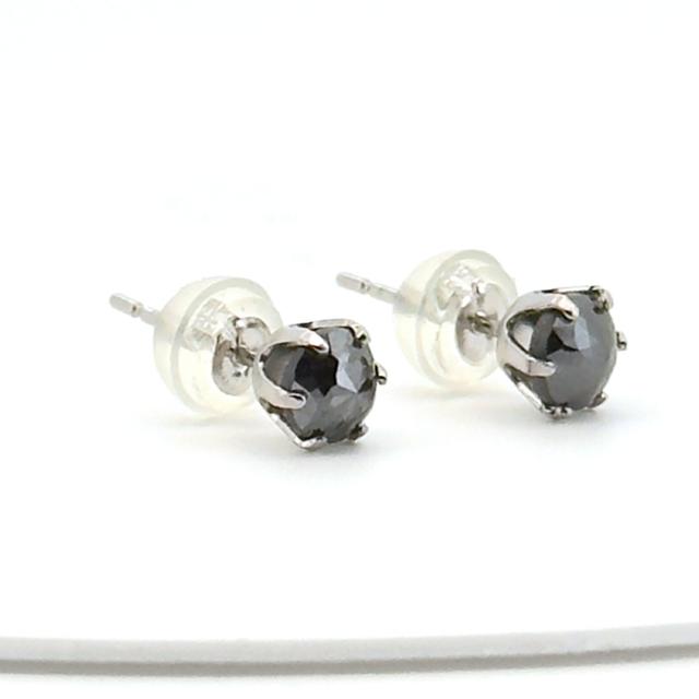 Pt900 プラチナ ブラックダイヤモンド 0.5ct/0.5ct ピアス レディース メンズ 4月誕生石 日本製_2