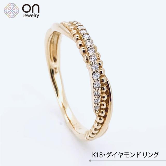 新品商品】【動画あり】K18 18金 K18ゴールド ダイヤモンド0.08ct 