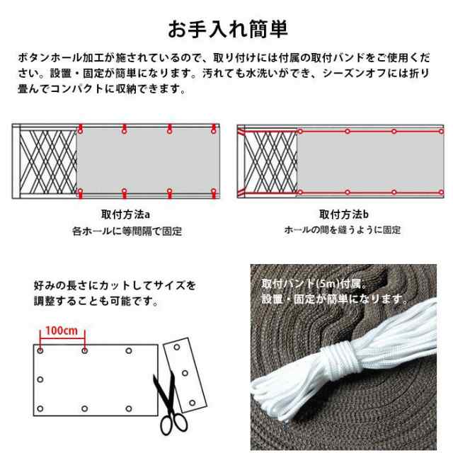 目隠し バルコニー シェード ベランダ マンション フェンス おしゃれ 取り付けも簡単 結束バンド UV紫外線カット率95% 遮光率90% 日よけ  の通販はau PAY マーケット - Big times 照明