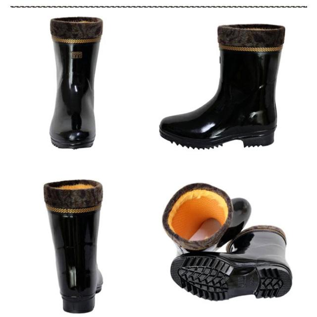 長靴 防寒 メンズ あったか！毛付防寒の短半長靴《ミツウマ》ダービーキング204