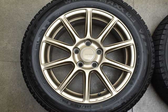 中古 スタッドレスタイヤホイール 4本セット 16インチ 7J +45 PCD 112 205/55R16 91Q ブリヂストン 製ホイール【  ダンロップ 製 スタッド