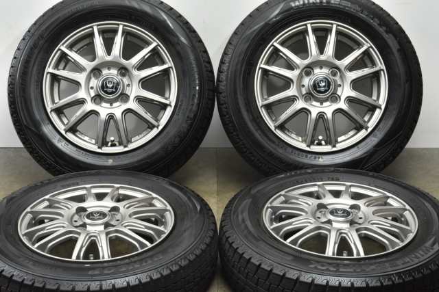 中古 スタッドレス タイヤ ホイール 4本セット 13インチ 4B +43 PCD 100145/80R13 75Q 社外 製ホイール【 ダンロップ 製 スタッドレスタ