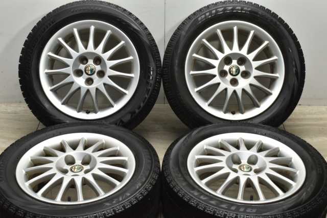 中古 スタッドレス タイヤ ホイール 4本セット 16インチ 6.5J +41.5 PCD 98205/55R16 91S アルファロメオ 156 純正【 ブリヂストン 製 ス