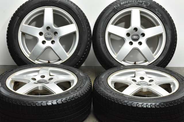 中古 スタッドレス タイヤ ホイール 4本セット 16インチ 7J +42 PCD 112205/55R16 94H TAS 製ホイール【 ミシュラン 製 スタッドレスタイ