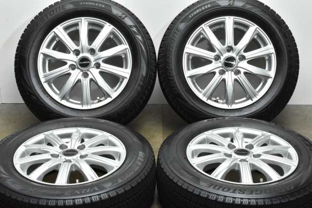 中古 スタッドレス タイヤ ホイール 4本セット 15インチ 6J +53 PCD 114.3195/65R15 91Q ブリヂストン 製ホイール【 ブリヂストン 製 ス