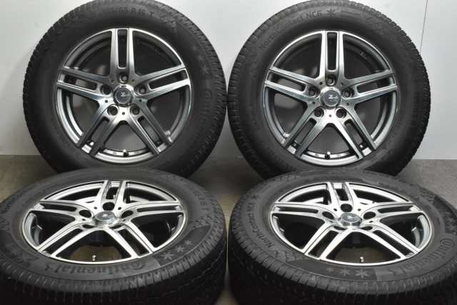 中古 スタッドレス タイヤ ホイール 4本セット 15インチ 6J +48 PCD 114.3195/65R15 91T 社外 製ホイール【 コンチネンタル 製 スタッド