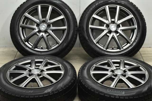 中古 スタッドレス タイヤ ホイール 4本セット 15インチ 6J +43 PCD 100185/60R15 88Q ブレスト 製ホイール【 ピレリ 製 スタッドレスタ