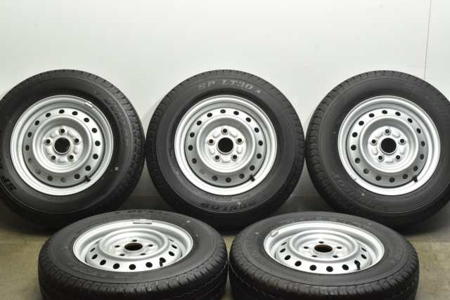 中古タイヤホイール 5本セット 14インチ 5J +50 PCD 114.3 165/80R14 97/95N LT トヨタ 純正 ホイール【 ダンロップ 製 タイヤ付き】