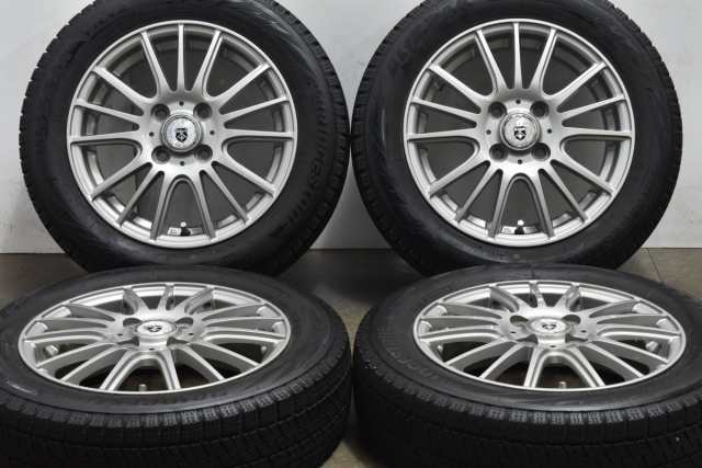 中古 スタッドレス タイヤ ホイール 4本セット 14インチ 4.5J +45 PCD 100155/65R14 75Q WEDS G-Mach 【 ブリヂストン 製 スタッドレスタ