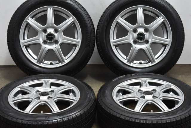 中古 スタッドレス タイヤ ホイール 4本セット 14インチ 4.5J +45 PCD 100155/65R14 75Q ブリヂストン 製ホイール【 ブリヂストン 製 ス