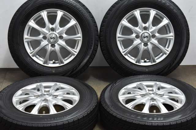 中古 スタッドレス タイヤ ホイール 4本セット 13インチ 4B +45 PCD 100145/80R13 75Q WEDS 製ホイール【 ブリヂストン 製 スタッドレス