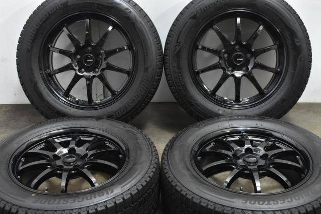 中古 スタッドレス タイヤ ホイール 4本セット 17インチ 7.0J×17+48 PCD 114.3225/60R17 99Q ホットスタッフ 製ホイール【 ブリヂストン 製 スタッドレスタイヤ付き】