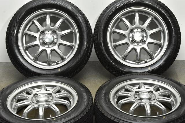 中古スタッドレスセット155/65R14ブリザック14X4.5スズキワゴンR