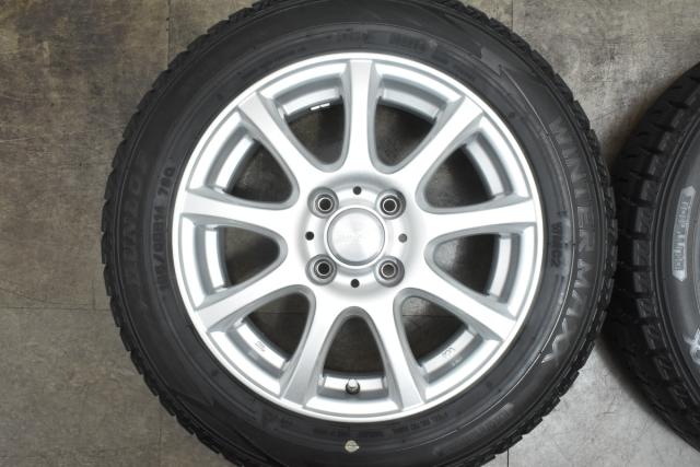 ダンロップ　スタッドレスタイヤ　ホイール付き 中古 スタッドレス タイヤ ホイール 4本セット 14インチ 5.5J×14+42 PCD