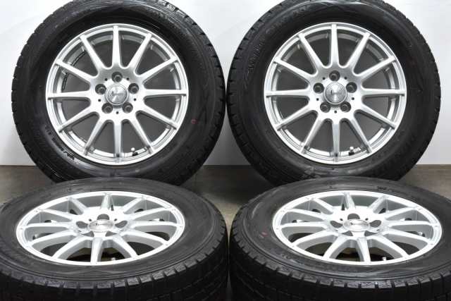 中古 スタッドレス タイヤ ホイール 4本セット 15インチ 6J +43 PCD 100195/65R15 91Q