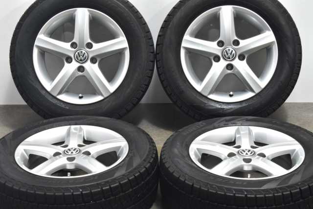 中古 スタッドレス タイヤ ホイール 4本セット 15インチ 6J +43 PCD 112195/65R15 91Q フォルクスワーゲン 純正 ホイール【 ピレリ 製 ス