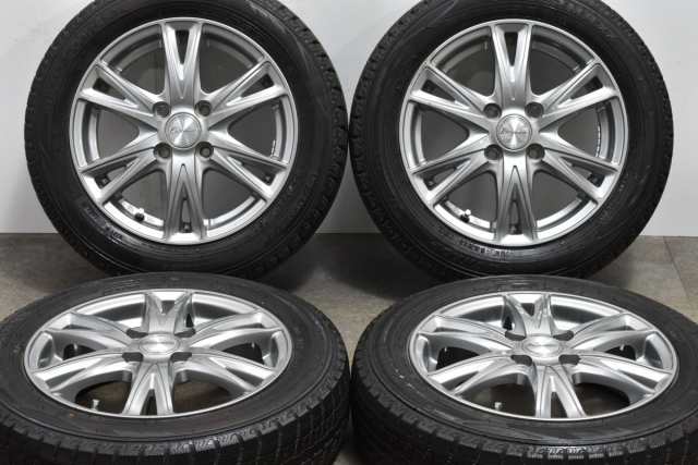 中古 スタッドレス タイヤ ホイール 4本セット 14インチ 4.5J +43 PCD 100155/65R14 75Q ホットスタッフ 製ホイール【 ダンロップ 製 ス