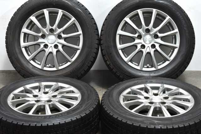 中古 スタッドレス タイヤ ホイール 4本セット 15インチ 6J +43 PCD 114.3195/65R15 91Q オートバックス 製ホイール【 ダンロップ 製 ス