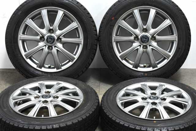 中古 スタッドレス タイヤ ホイール 4本セット 14インチ 4.5J +45 PCD 100155/65R14 75Q インターミラノ 製ホイール【 ダンロップ 製 ス