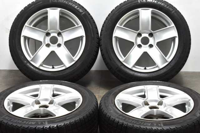 中古 スタッドレス タイヤ ホイール 4本セット 16インチ 7J +32 PCD 108205/55R16 91Q TAS 製ホイール【 ミシュラン 製 スタッドレスタイ