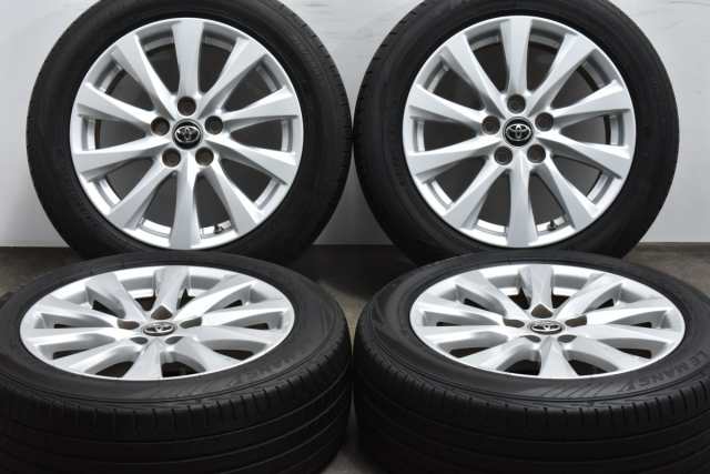 中古タイヤホイール 4本セット 17インチ 7.5J +45 PCD 114.3 215/55R17 94V トヨタ 純正 ホイール【 ダンロップ 製 タイヤ付き】