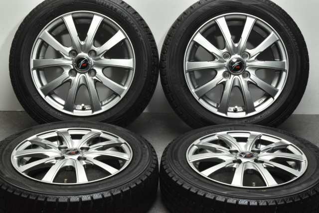 中古 スタッドレス タイヤ ホイール 4本セット 14インチ 4.5J +45 PCD 100155/65R14 75Q WEDS 製ホイール【 ダンロップ 製 スタッドレス