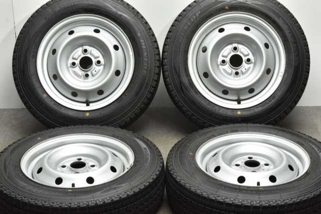 中古 スタッドレス タイヤ ホイール 4本セット 14インチ 5J +45 PCD 100155/80R14 88/86N LT トヨタ 純正 ホイール【 ダンロップ 製 スタ