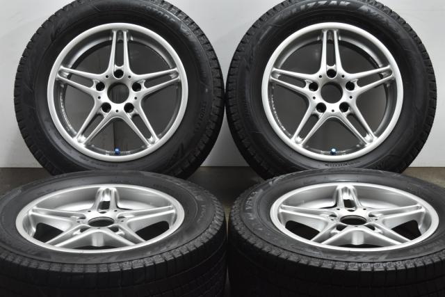中古 スタッドレス タイヤ ホイール 4本セット 16インチ 7J +16 PCD 120 225/55R16 99Q レーシングダイナミクス 製ホイール【2023年製 ブリヂストン ブリザック VRX3 スタッドレスタイヤ付き】