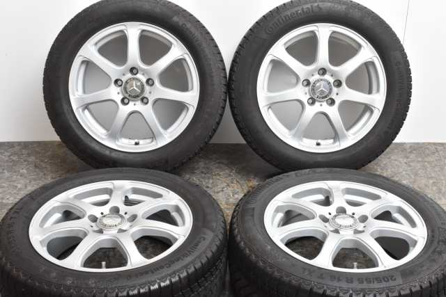 中古 スタッドレス タイヤ ホイール 4本セット 6.5インチ 16J +48 PCD 112205/55R16 94T ヤナセ 製ホイール【 コンチネンタル 製 スタッ