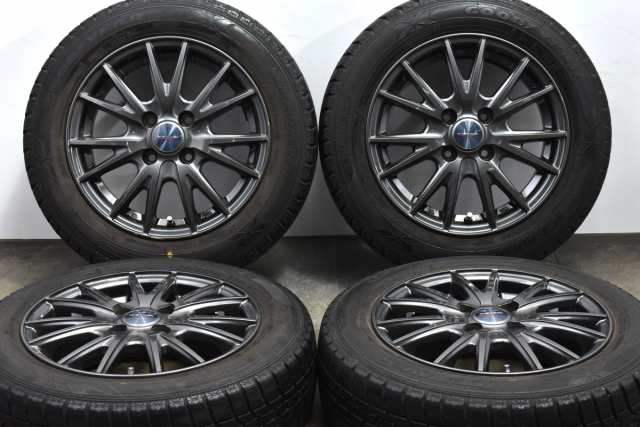 中古 スタッドレス タイヤ ホイール 4本セット 14インチ 5.5J +38 PCD 100165/65R14 79Q Weds 製ホイール【 グッドイヤー 製 スタッドレ