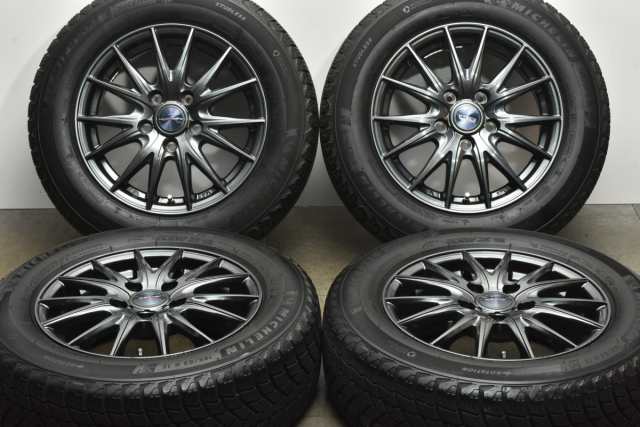 中古 スタッドレス タイヤ ホイール 4本セット 15インチ 6J +43 PCD 114.3195/65R15 95T Weds 製ホイール【 ミシュラン 製 スタッドレス