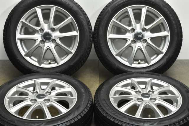 中古 スタッドレス タイヤ ホイール 4本セット 14インチ 4.5J +45 PCD 100155/65R14 75Q ブリヂストン 製ホイール【 ブリヂストン 製 ス