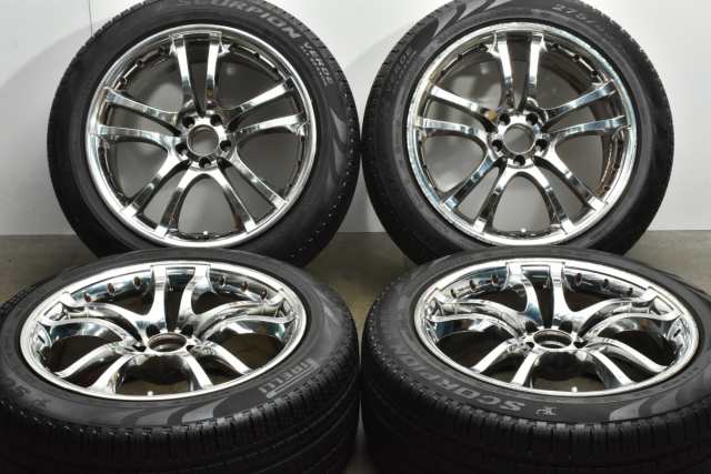 中古タイヤホイール 4本セット 20インチ 9.5J +38 PCD 112 275/45R20 110V 社外 製ホイール【 ピレリ 製 タイヤ付き】