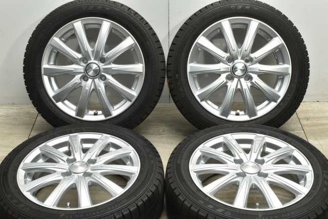 中古 スタッドレス タイヤ ホイール 4本セット 15インチ 5.5J +42 PCD 100175/55R15 77Q Weds 製ホイール【 ダンロップ 製 スタッドレス