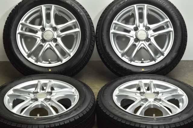 中古 スタッドレス タイヤ ホイール 4本セット 14インチ 4.5J +45 PCD 100155/65R14 75Q 社外 製ホイール【 ブリヂストン 製 スタッドレ