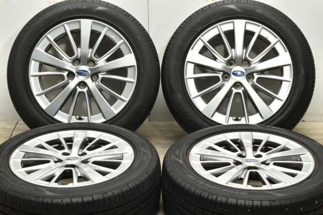 中古タイヤホイール 4本セット 16インチ 6.5J +55 PCD 100 205/55R16 91Y スバル 純正 ホイール【 グッドイヤー 製 タイヤ付き】