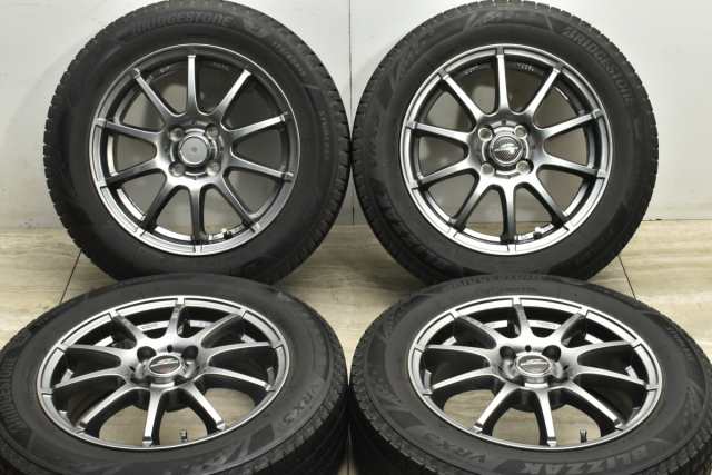 中古 スタッドレス タイヤ ホイール 4本セット 15インチ 5.5J +40 PCD 100175/65R15 84Q MID 製ホイール【 ブリヂストン 製 スタッドレス