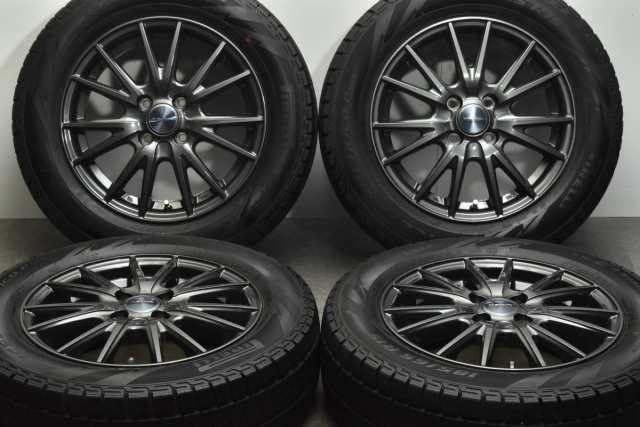 中古 スタッドレス タイヤ ホイール 4本セット 15インチ 5.5J +42 PCD 100185/65R15 88Q Weds 製ホイール【 ピレリ 製 スタッドレスタイ