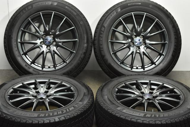 中古 スタッドレス タイヤ ホイール 4本セット 17インチ 7.0J×17+48 PCD 100225/60R17 103T WEDS 製ホイール【 ミシュラン 製 スタッドレスタイヤ付き】