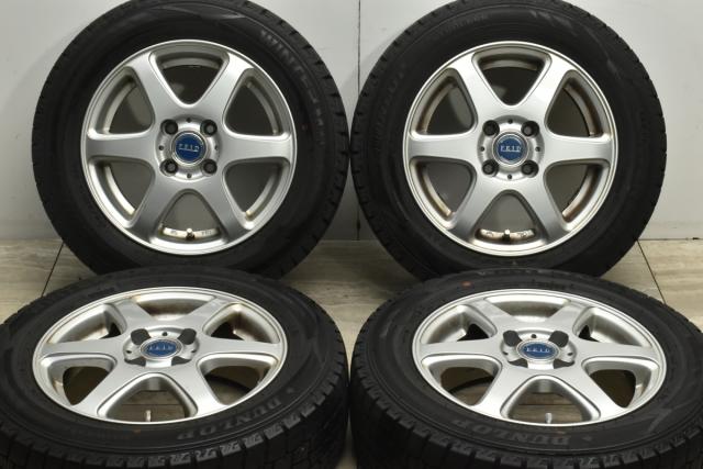 中古 スタッドレス タイヤ ホイール 4本セット 14インチ 5.5J×14+40 PCD 100175/65R14 82Q ブリヂストン 製ホイール【 ダンロップ 製 スタッドレスタイヤ付き】