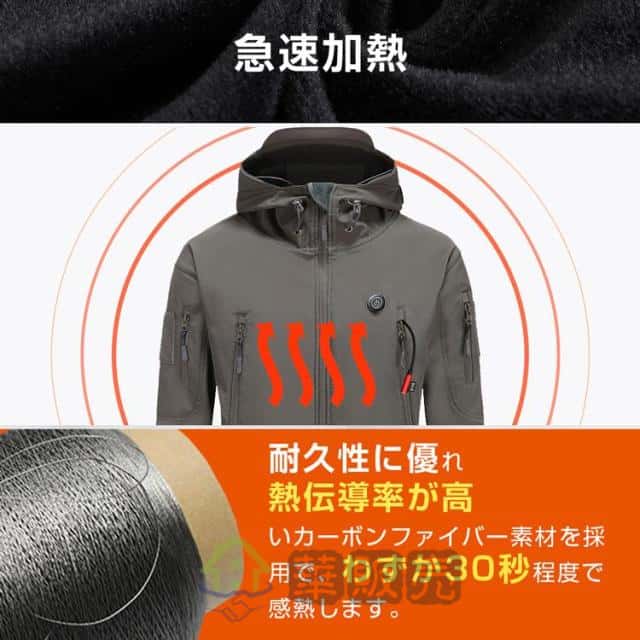 電熱ジャケット 電熱ウェア usb 迷彩 電熱服 防寒着 防寒服 7カ所発熱