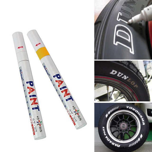 ゴムタイヤ マーカーペン ホワイトレター ドレスアップ 車用 タイヤデザイン 白 金 紫 2本セット の通販はau Pay マーケット Hikarie