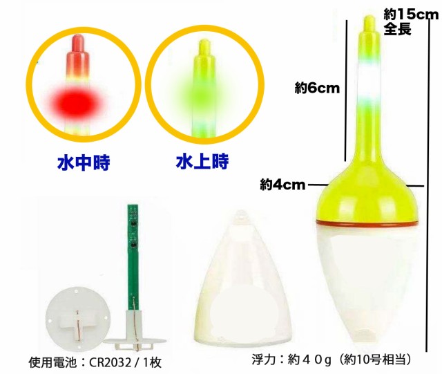 27ZA】電気ウキ（１０個セット）フィッシング 夜釣り ヒットセンサー ヒットすると変色するウキ 浮力40gの通販はau PAY マーケット -  hikarie