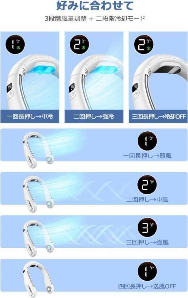 42ZA】瞬間冷却 ネッククーラー 首掛け扇風機 羽なし ネックファン 軽量 充電式 ハンズフリー(白)の通販はau PAY マーケット  hikarie au PAY マーケット－通販サイト